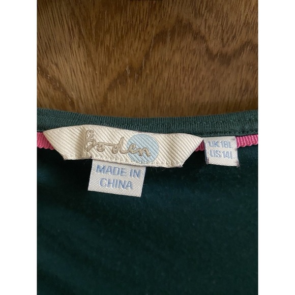 BODEN Mabel Jersey Dress in Green Bud Floral Style J0034 Modal Size 14L Pockets - Picture 7 of 11